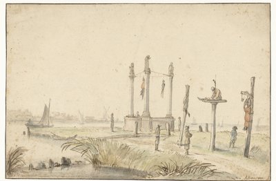 Galgenfeld am Rand von Volewijk von Anthonie van Borssom