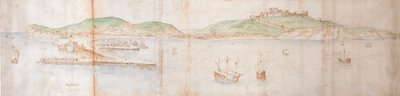 Dover vom Meer aus, Mitte 16. Jahrhundert von Anthonis van den Wyngaerde