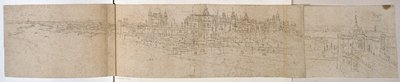 Hampton Court Palace vom Fluss aus, ca. 1544 von Anthonis van den Wyngaerde