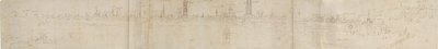 Vorzeichnung für eine Ansicht von Brügge aus Südwesten, 1558 von Anthonis van den Wyngaerde