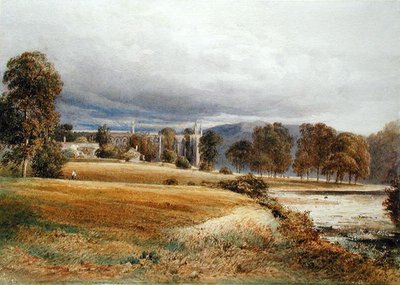 Bolton Abbey vom Fluss Wharfe, Südansicht, ca. 1825 von Anthony Vandyke Copley Fielding