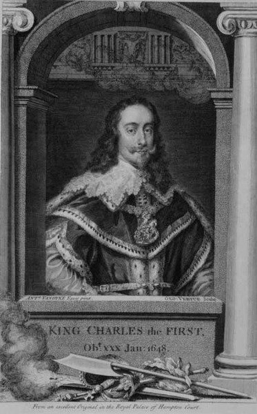 Karl I. (1600-49), König von Großbritannien und Irland ab 1625, graviert von George Vertue (1684-1756) (Gravur) von Anthony van (after) Dyck