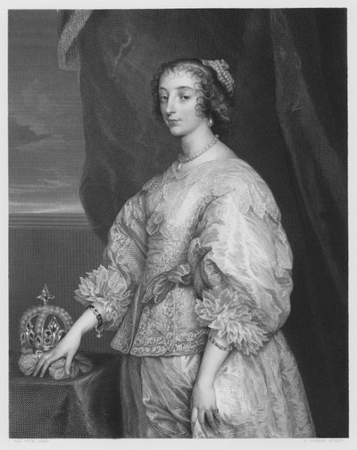 Königin Henrietta Maria (Gravur) von Anthony van (after) Dyck