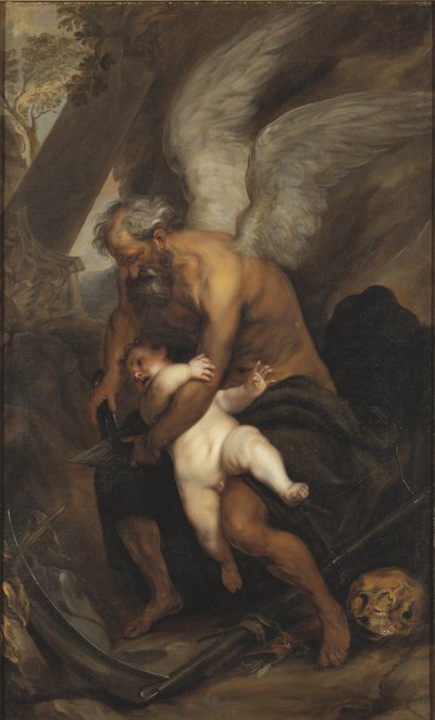 Chronos stutzt Amor die Flügel von Anthony van Dyck