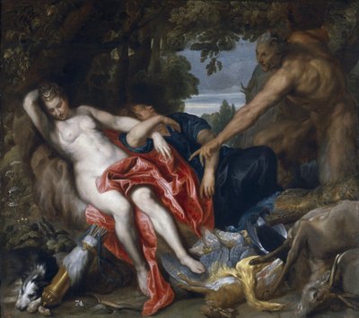 Diana und ihre Nymphe von einem Satyr überrascht von Anthony van Dyck