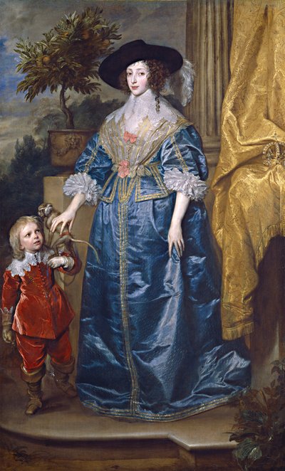 Königin Henrietta Maria mit Sir Jeffrey Hudson von Anthony van Dyck