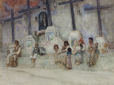 Der Kalvarienberg von Ischia von Antoine Auguste Ernest Herbert or Hebert