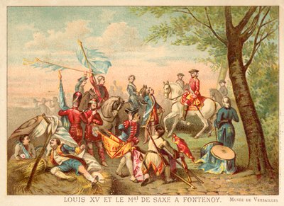 Ludwig XV. von Frankreich und Marschall de Saxe in der Schlacht bei Fontenoy, 1745 von Antoine Charles Horace Vernet
