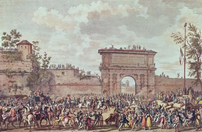 Der Einzug der Franzosen in Mailand, 25. Floreal An IV (14. Mai 1796) (Aquatinta) von Antoine Charles Horace Vernet