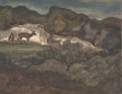 Izards in den Gletschern Pyrenäen-Gämse, 1810-75 von Antoine Louis Barye