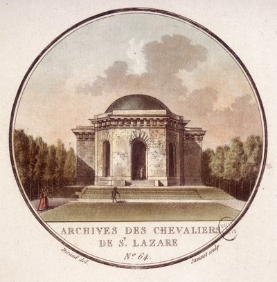 Archive der Ritter von Saint Lazarus in Paris. In pittoresken Ansichten der Hauptgebäude von Paris von Sergeant von Antoine Louis Francois Sergent Marceau