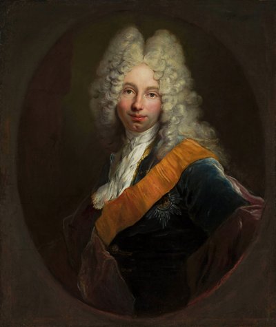 Friedrich Wilhelm Kettler (1692-1711) (Porträt eines Mannes in einer Perücke mit dem Orden des Schwarzen Adlers) von Antoine Pesne