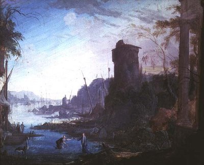Ein Hafen mit Christus, der St. Peter befiehlt, auf dem Wasser zu gehen von Antoine Pierre the Younger Patel