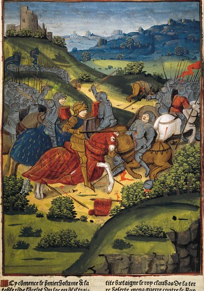 Lancelot in einer Schlacht - Illustration von 