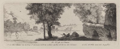 Flusslandschaft mit einem Angler von Antoine de Marcenay de Ghuy