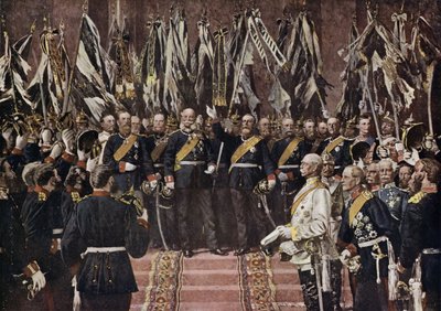 König Wilhelm I. von Preußen zum Kaiser des vereinten Deutschlands ausgerufen, Versailles, Frankreich von Anton Alexander von (after) Werner