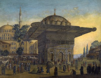 Ansicht des Tophane-Brunnens, Istanbul, Türkei von Anton Ignaz Melling