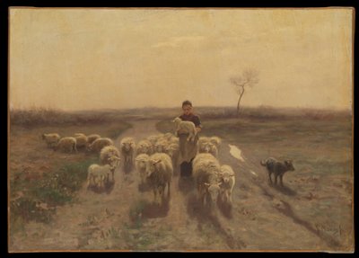 Eine Schäferin und ihre Herde von Anton Mauve