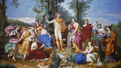 Apollo, Mnemosyne und die neun Musen von Anton Raphael Mengs