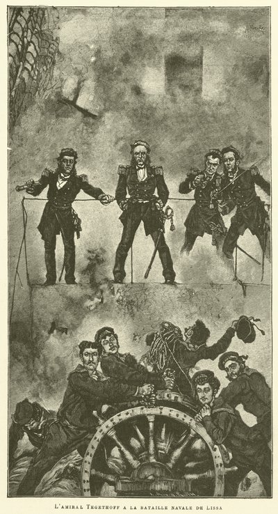 Der Admiral Tegethoff in der Seeschlacht von Lissa von Anton Romako