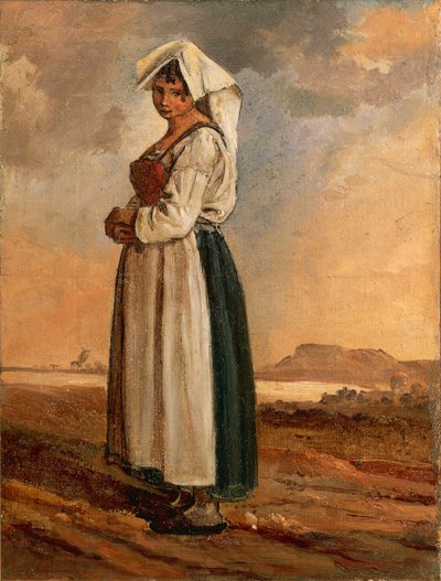 Bäuerin mit Tracht aus der Region Südlazio von Anton Sminck Pitloo