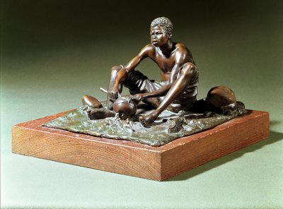 Sitzender Mann mit Kochtopf von Anton van Wouw