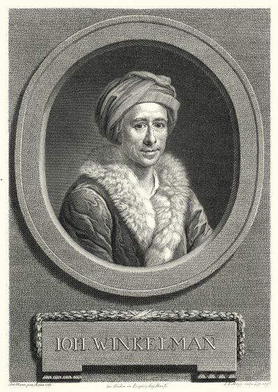 Johann Joachim Winckelmann, deutscher Kunsthistoriker und Archäologe (Stich) von Anton von (after) Maron