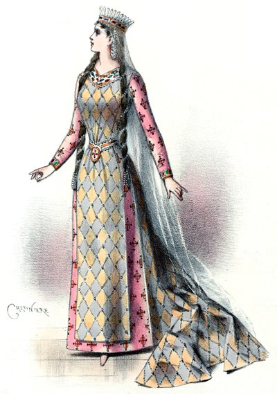 Massenet - Esclarmonde - Sibyl Sanderson, Rolle der Esclarmonde, 1. Akt 2. Szene - Antonin-Marie Chatinière, 1889 von Antonin Marie Chatiniere