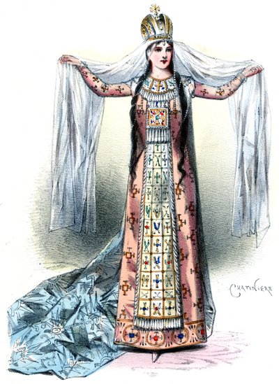 Massenet - Esclarmonde - Sibyl Sanderson, Rolle der Esclarmonde, Prolog 1. Szene - Antonin-Marie Chatinière, 1889 von Antonin Marie Chatiniere