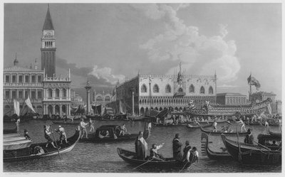 St. Markus, Der Bucentaur, aus dem Bild in der Königlichen Sammlung (Gravur) von Antonio (after) Canaletto
