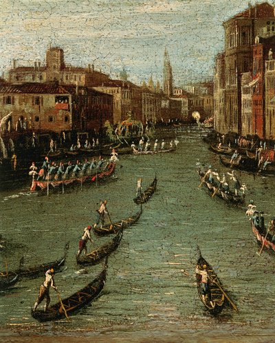 Die historische Regatta: Gondeln auf dem Canal Grande von Antonio (studio of) Canaletto