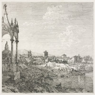 Ansichten: Das Grab eines Bischofs, 1735-1746 von Giovanni Antonio Canal
