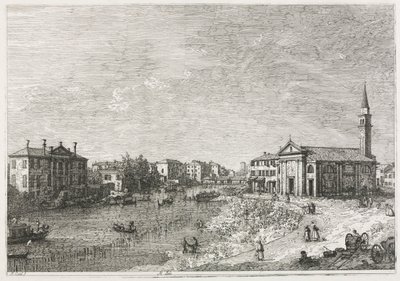 Ansichten: Blick auf Dolo, eine Stadt an der Brenta, westlich von Venedig, 1735-1746 von Giovanni Antonio Canal
