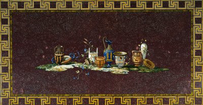 Tisch eingelegt mit Halbedelsteinen nach einem Entwurf von Antonio Cioci von Antonio Cioci or Ciocchi