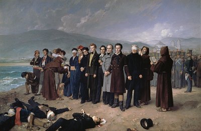Die Hinrichtung von Torrijos und seinen Gefährten am Strand von Málaga von Antonio Gisbert