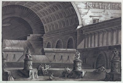 Bühnenbild, Römische Bäder von Antonio Giuseppe Basoli