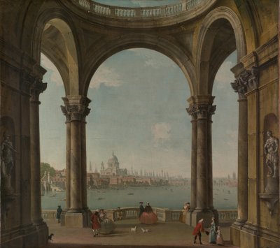 Capriccio mit St. Pauls und der alten London Bridge von Antonio Joli