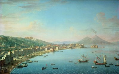 Neapel von der Bucht aus, mit dem Vesuv im Hintergrund von Antonio Joli