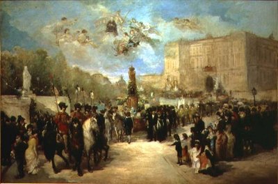 Die Überführung der Überreste von Pedro Calderon de la Barca (1600-81) zum Panteon de Hombres Ilustres von Antonio Perez Rubio