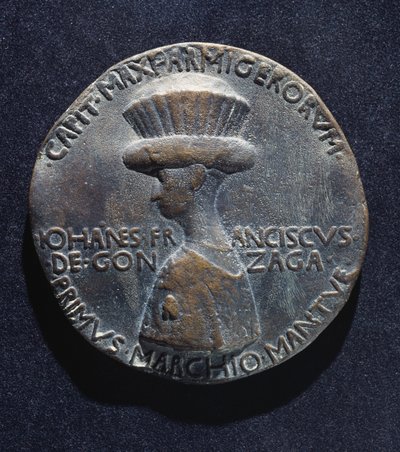Bronzemedaille von Gianfrancesco Gonzaga (1395-1444), Vorderseite, entworfen von Antonio di Puccio Pisano, bekannt als Pisanello (ca. 1395-1455), Durchmesser 10,20 cm von Antonio Pisanello
