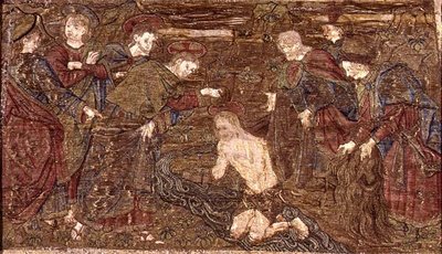 Christus tauft St. Johannes den Täufer, Wandteppich, der Szenen aus dem Leben des Heiligen darstellt von Antonio Pollaiuolo