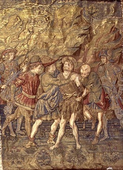Die Verhaftung von Johannes dem Täufer, Wandteppich mit Szenen aus dem Leben des Heiligen von Antonio Pollaiuolo