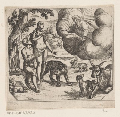 Adam und Eva im Paradies von Antonio Tempesta