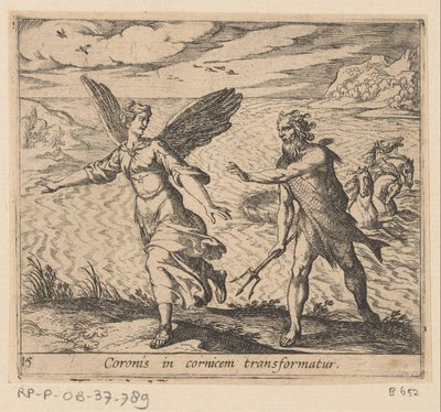Coronis in eine Krähe verwandelt von Antonio Tempesta