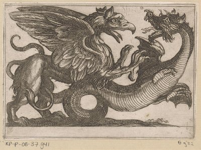 Drache und Greif im Kampf von Antonio Tempesta