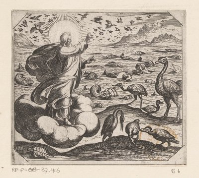 Gott erschafft die Vögel und die Fische von Antonio Tempesta