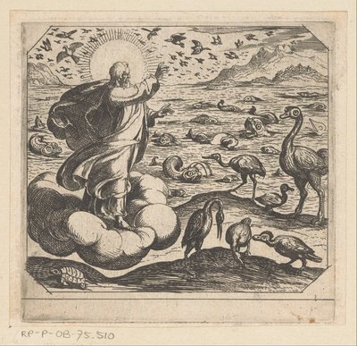 Gott erschafft die Vögel und die Fische von Antonio Tempesta