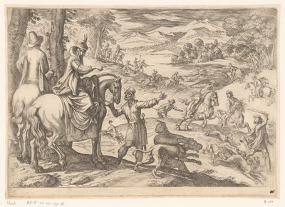Jagd auf Hirsche und Wölfe von Antonio Tempesta
