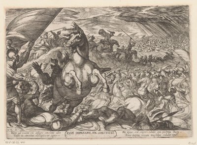 Josua befiehlt der Sonne stillzustehen (Alttestamentliche Kampfszenen) von Antonio Tempesta