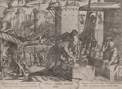Tafel 24: Die Israeliten bauen die Mauern Jerusalems wieder auf, aus 
